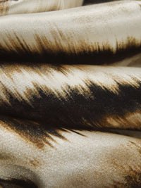 Wheat/Dark Brown/Black/Multi Polyester/Lycra Abstract Animal Print Stretch Charmeuse - NY Designer - 57W