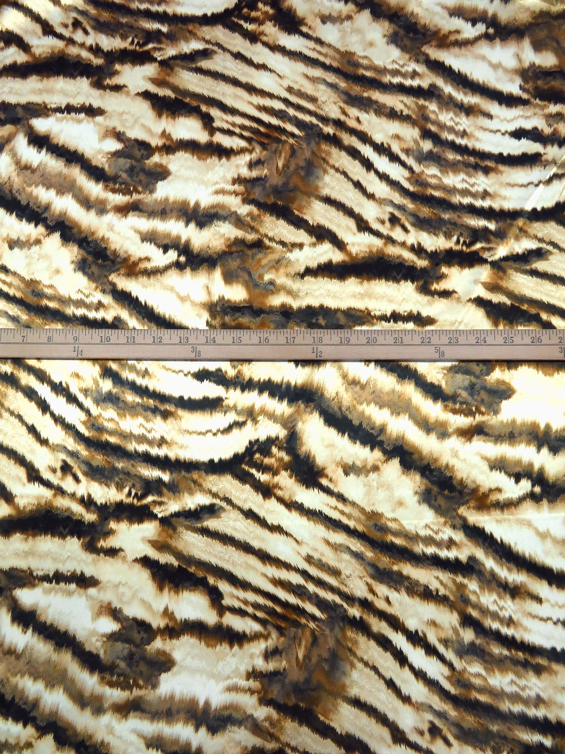 Wheat/Dark Brown/Black/Multi Polyester/Lycra Abstract Animal Print Stretch Charmeuse - NY Designer - 57W