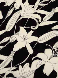 Black/Cream Polyester/Lycra Tiger Lily Print ITY Knit - NY Designer - 60W