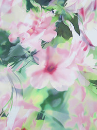 Dusty Rose/Green Apple/White/Multi 100% Polyester Abstract Floral Print Chiffon - NY Designer - 56W