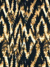 Golden Oak/Black/Off-White Polyester/Lycra Abstract Print ITY Knit - NY Designer - 56W