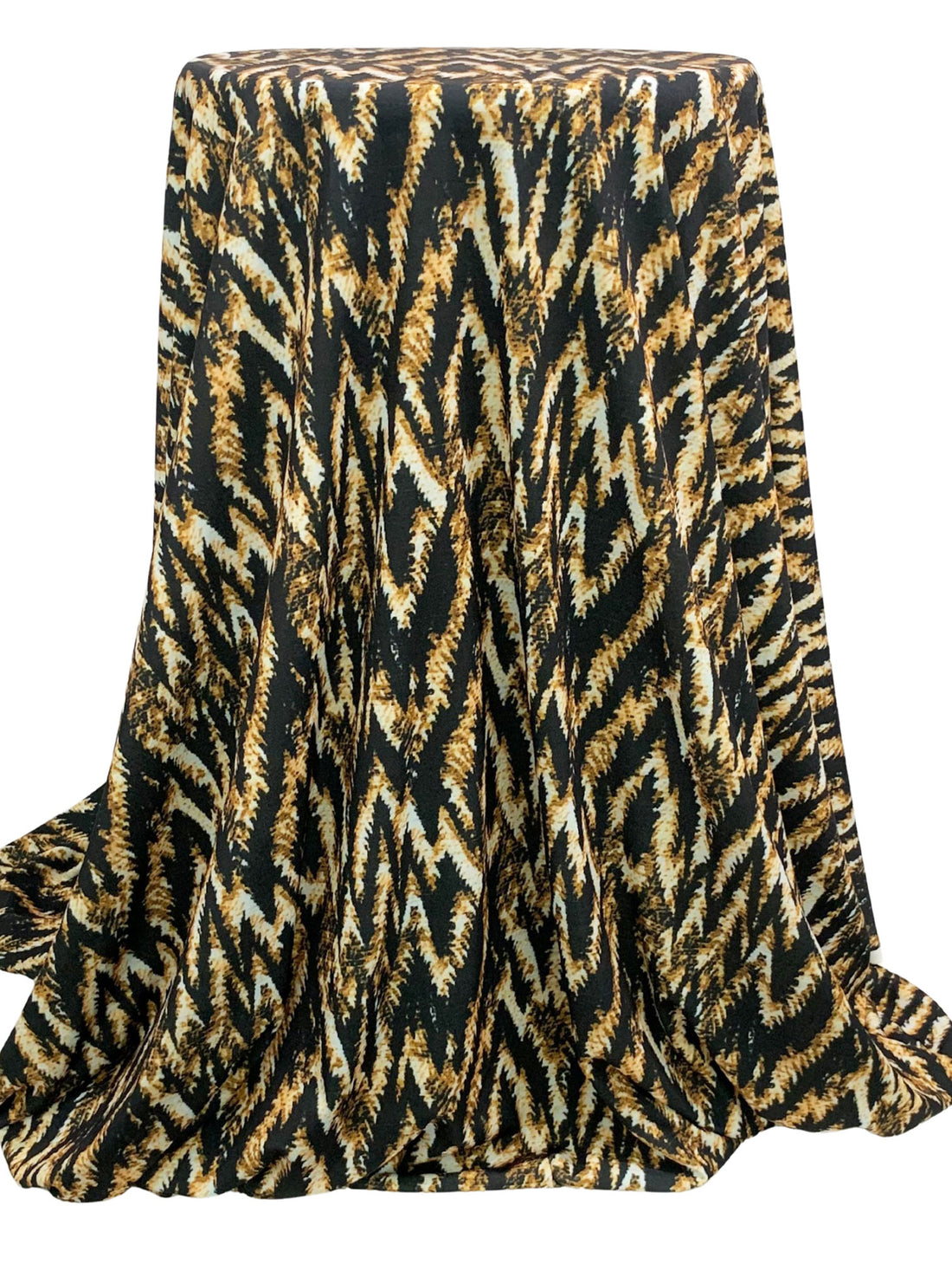 Golden Oak/Black/Off-White Polyester/Lycra Abstract Print ITY Knit - NY Designer - 56W