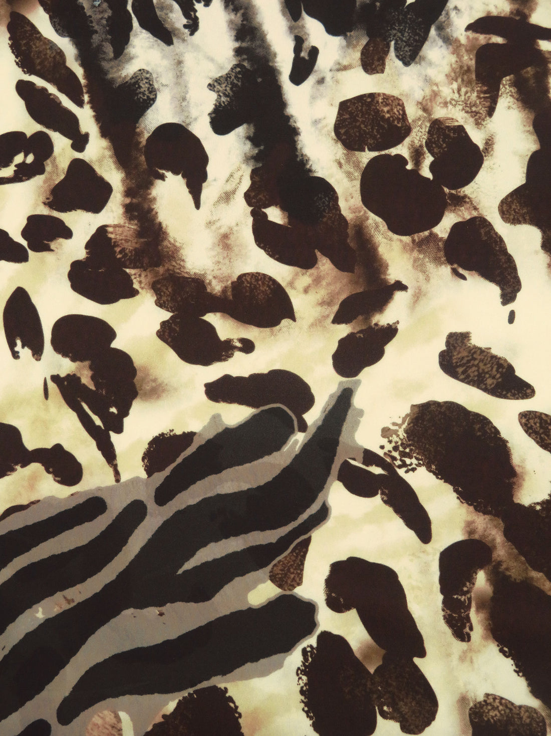 Wheat/Beaver/Chocolate/Multi Polyester/Lycra Abstract Animal Mashup Print ITY Knit - NY Designer - 58W