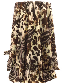 Wheat/Beaver/Chocolate/Multi Polyester/Lycra Abstract Animal Mashup Print ITY Knit - NY Designer - 58W