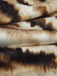 Wheat/Dark Brown/Black/Multi Polyester/Lycra Abstract Animal Print DTY Knit - NY Designer - 62W