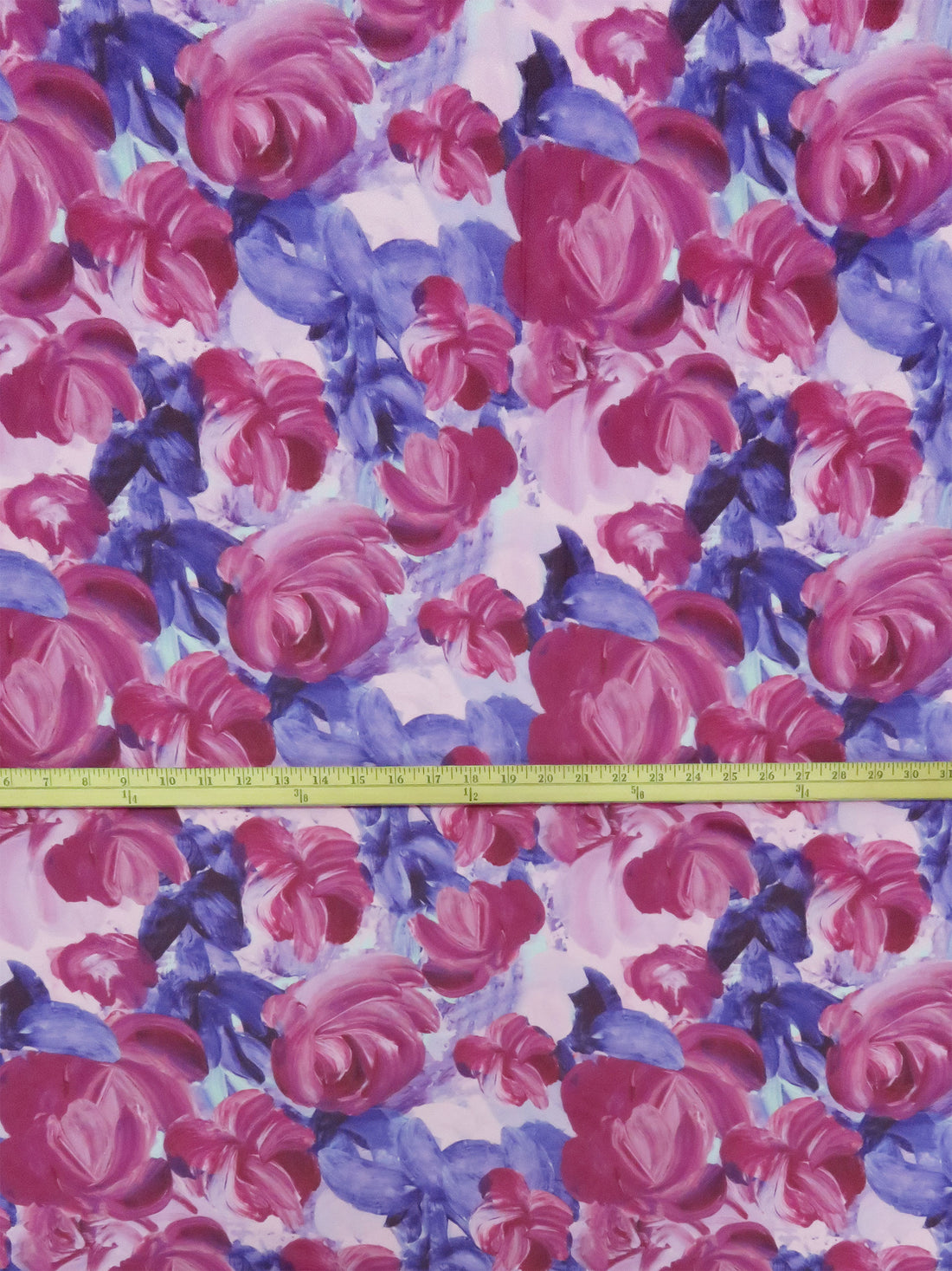 Mulberry/Pale Lilac/Iris/Multi 100% Polyester Painterly Floral Print Chiffon - NY Designer - 56W