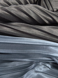 Light Cornflower/Pale Blue/Silver/Multi 100% Polyester Ombre Pleated Knit - NY Designer - 56W