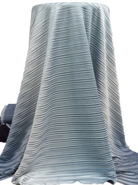 Light Cornflower/Pale Blue/Silver/Multi 100% Polyester Ombre Pleated Knit - NY Designer - 56W