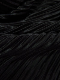 Raven Black 100% Polyester Pleated Knit - NY Designer - 54W