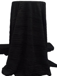 Raven Black 100% Polyester Pleated Knit - NY Designer - 54W