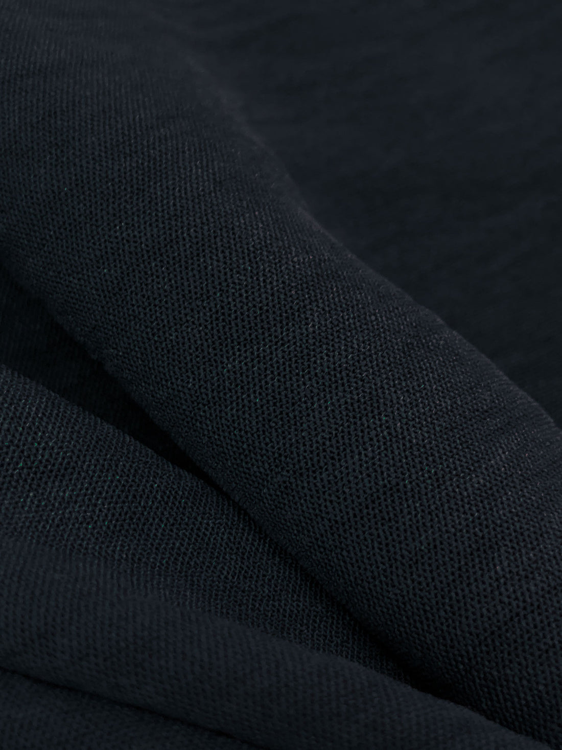 Muted Midnight Navy Polyester/Lycra Washed-Look Stretch Blouse Weight Woven - NY Designer - 58W