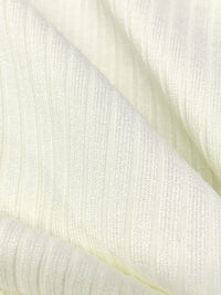 Palest Ivory Rayon/Lycra 4x2 Rib Knit - NY Designer - 64W