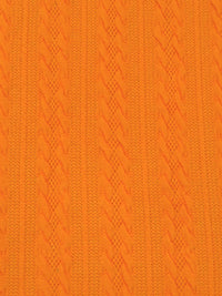 Vivid Carrot Orange Polyester/Lycra Jacquard Cable-Look Stripe Weave Double Knit - NY Designer - 60W