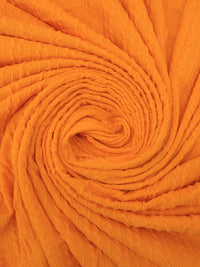 Vivid Carrot Orange Polyester/Lycra Jacquard Cable-Look Stripe Weave Double Knit - NY Designer - 60W