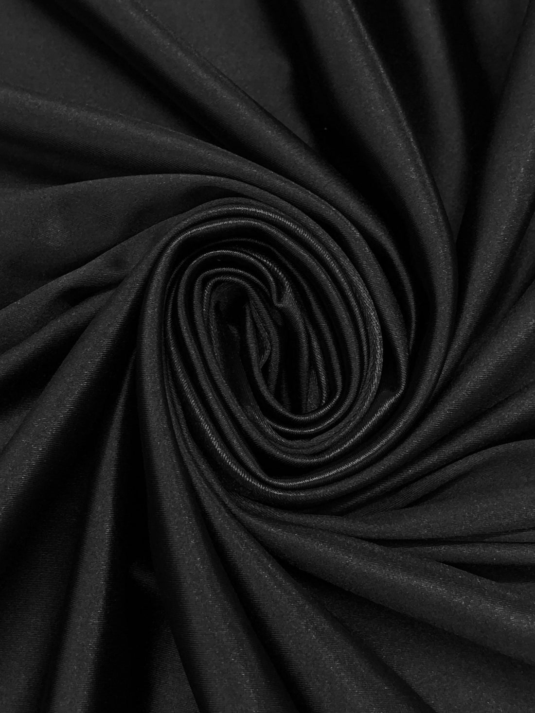 Black Polyester/Lycra Stretch Satin Knit - NY Designer - 57W