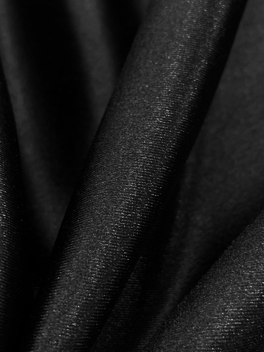 Black Polyester/Lycra Stretch Satin Knit - NY Designer - 57W