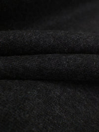 Dark Charcoal Gray Wool/Polyester Flannel Suiting - NY Designer - 58W