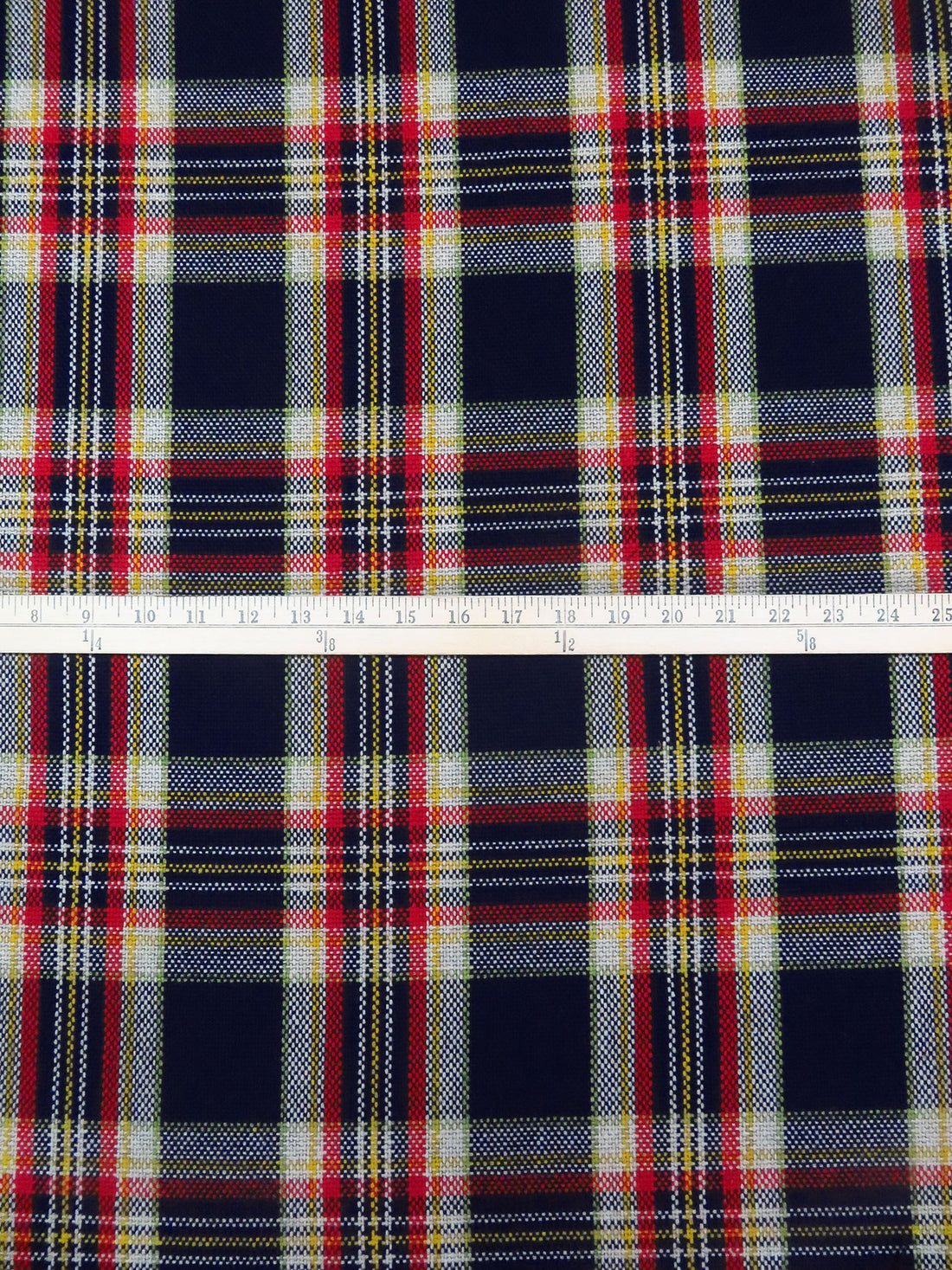 Midnight Navy/Jute/Dark Goldenrod/Multi Wool/Polyester Blend Brushed Plaid Weave Coating - NY Designer - 57W