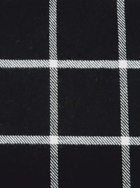 Black/White Wool/Polyester Plaid Weave Flannel Suiting - NY Designer - 56W