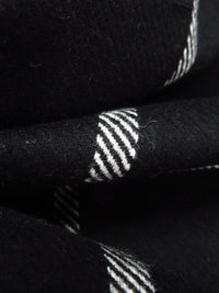 Black/White Wool/Polyester Plaid Weave Flannel Suiting - NY Designer - 56W
