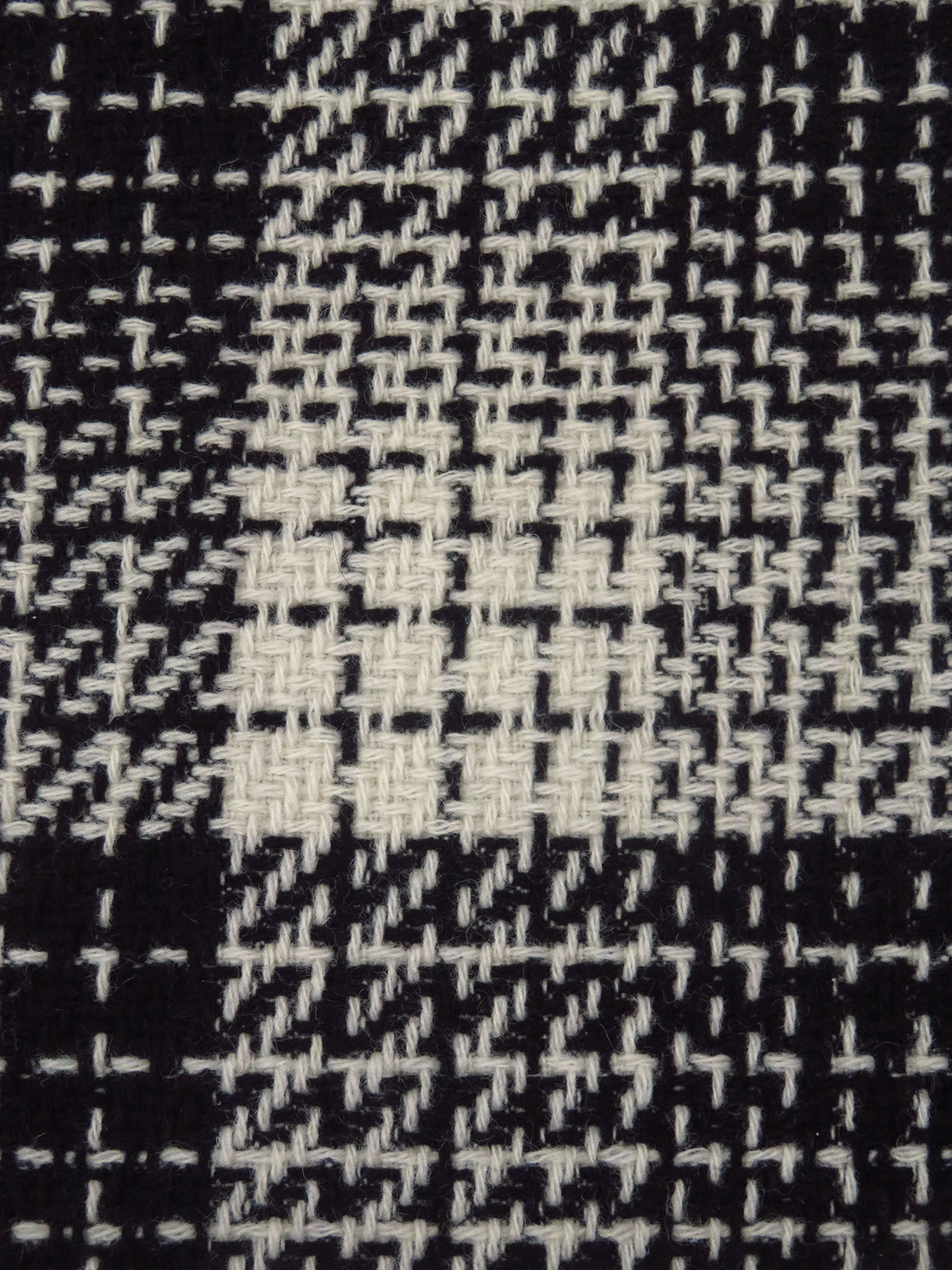 Black/Antique White Wool/Nylon Plaid Weave Coating - NY Designer - 58W