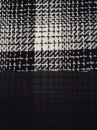Black/Antique White Wool/Nylon Plaid Weave Coating - NY Designer - 58W