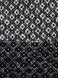 Black/Antique White Wool/Nylon Diamond Weave Coating - NY Designer - 58W