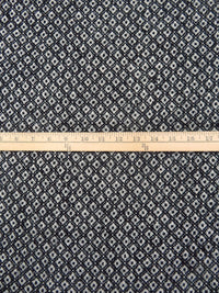 Black/Antique White Wool/Nylon Diamond Weave Coating - NY Designer - 58W