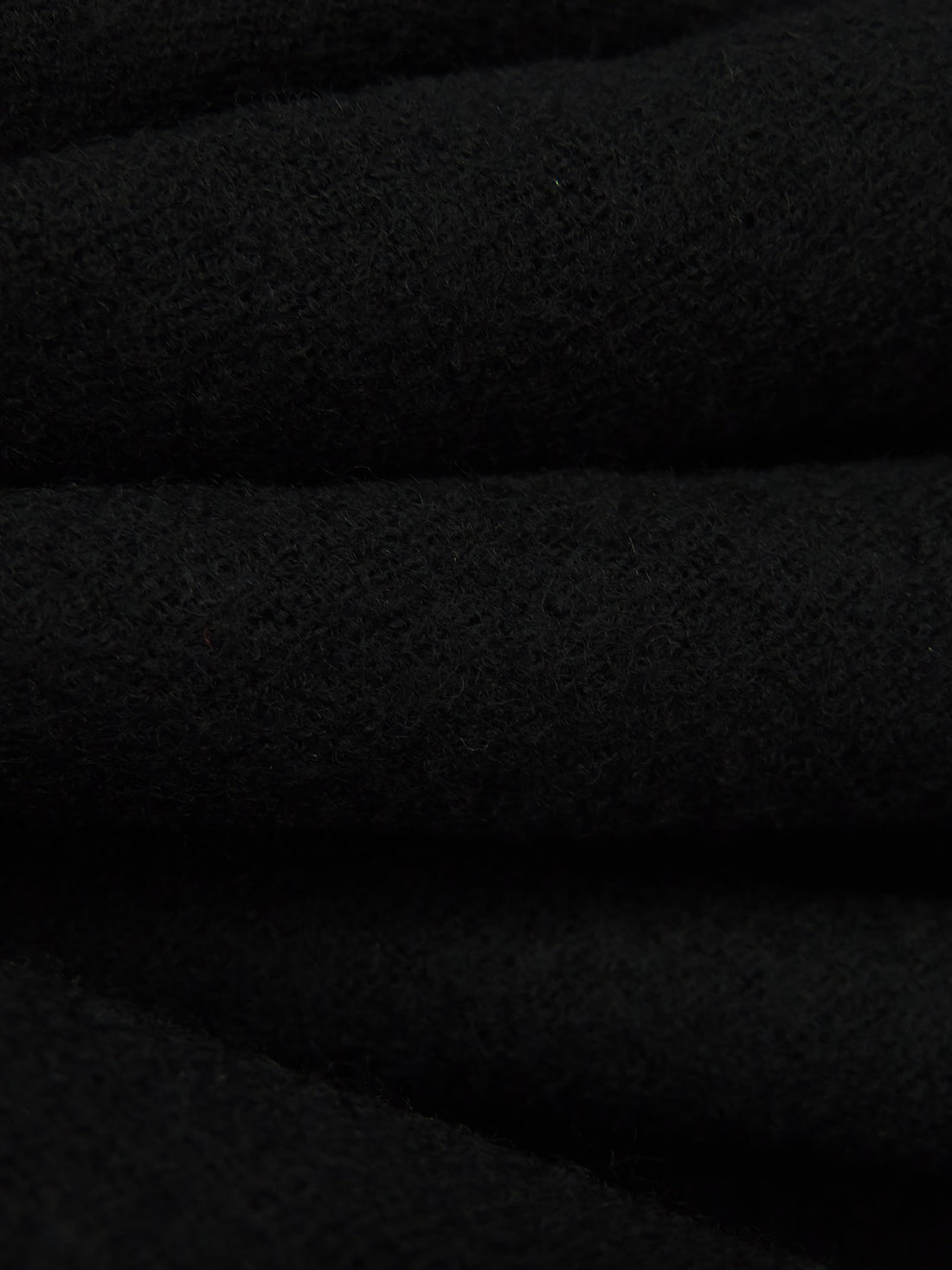 Black 100% Wool Felted Crepe Suiting - NY Designer - 58W