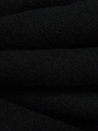Black 100% Wool Felted Crepe Suiting - NY Designer - 58W