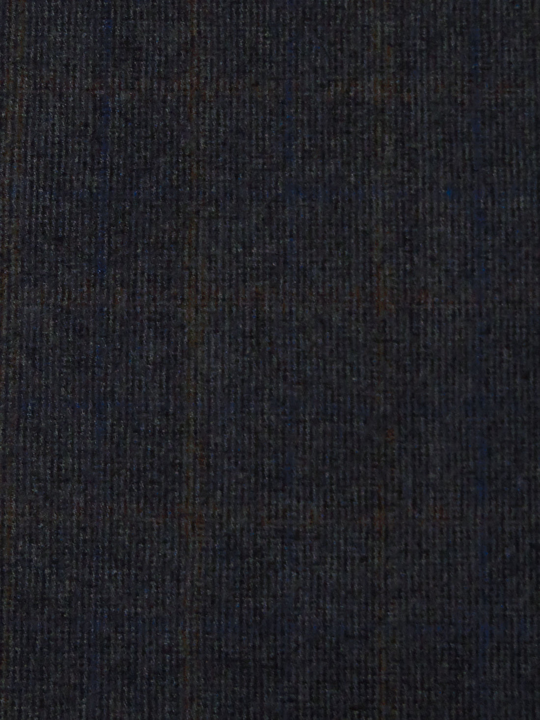 Midnight Navy/Dark Brown/Dark Blue/Multi 100% Wool Faint Plaid Weave Flannel Suiting - NY Designer - 60W