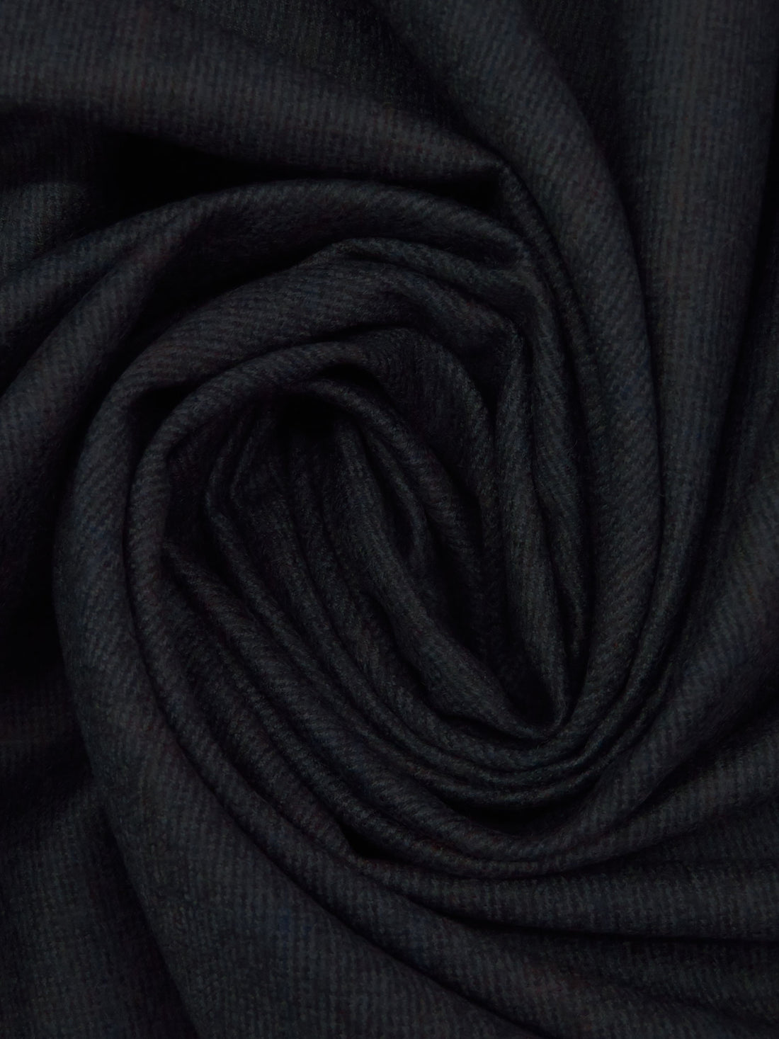 Midnight Navy/Dark Brown/Dark Blue/Multi 100% Wool Faint Plaid Weave Flannel Suiting - NY Designer - 60W