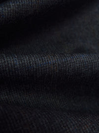 Midnight Navy/Dark Brown/Dark Blue/Multi 100% Wool Faint Plaid Weave Flannel Suiting - NY Designer - 60W