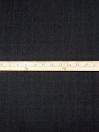 Midnight Navy/Dark Brown/Dark Blue/Multi 100% Wool Faint Plaid Weave Flannel Suiting - NY Designer - 60W