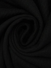 Ink Black Wool/Polyester Large Twill Weave Coating - NY Designer - 58W