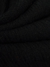 Ink Black Wool/Polyester Large Twill Weave Coating - NY Designer - 58W