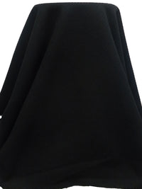Ink Black Wool/Polyester Large Twill Weave Coating - NY Designer - 58W