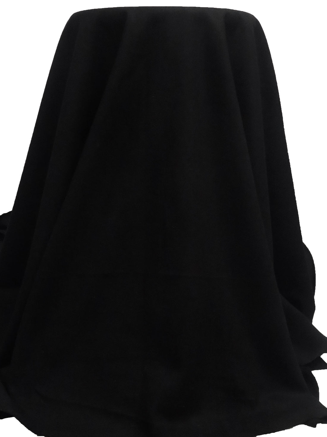 Coal Black Wool/Polyester Flannel Suiting - NY Designer- 58W