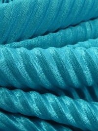 Dark Caribbean Blue Polyester/Lycra Pleated Knit - NY Designer - 56W