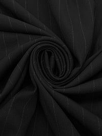 Black/Gray Wool/Polyester Vertical Stripe Crepe Suiting 60W