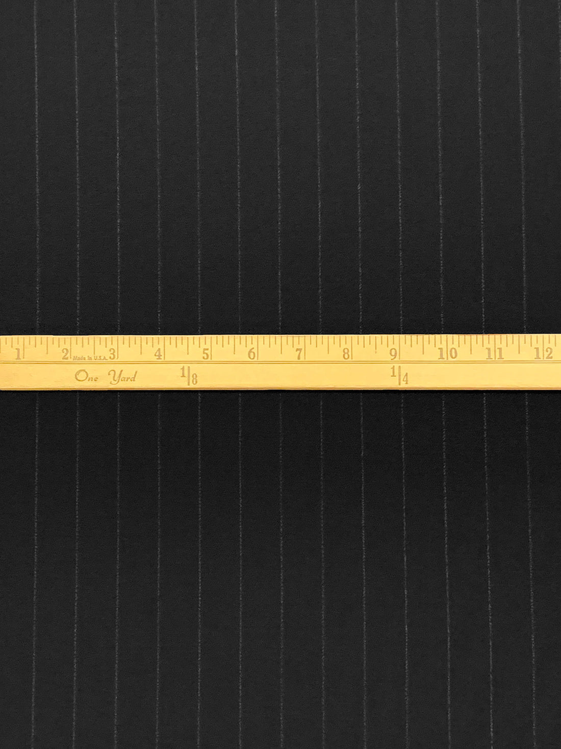 Black/Gray Wool/Polyester Vertical Stripe Crepe Suiting 60W