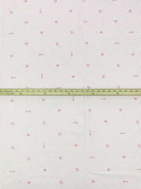 Dusty Rose/White 100% Rayon Vertical Novelty Stripe Print Sateen Challis - NY Designer - 56W