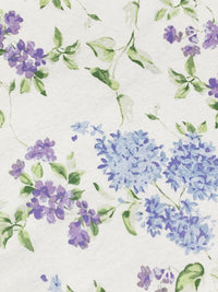 Mystic Orchid/Light Periwinkle/White/Green/Multi 100% Cotton Floral Print Jersey Knit - NY Designer - 60W