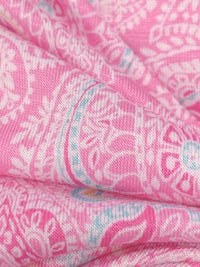 Orchid Pink/White/Turquoise/Multi Rayon/Lycra Ornate Paisley Medallion Print Jersey Knit - NY Designer - 62W