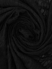 Black Nylon/Lycra Small Floral Weave Stretch Lace - NY Designer - 48W