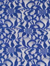 Ultramarine Blue Nylon/Lycra Floral Design Stretch Lace Netting - NY Designer - 56W