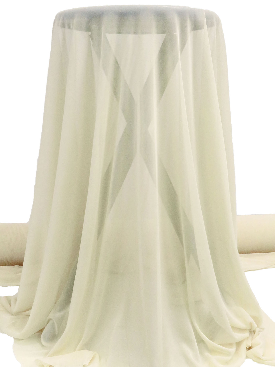 Dairy Cream Nylon/Lycra Sheer Mesh Knit Lining - NY Designer - 58W