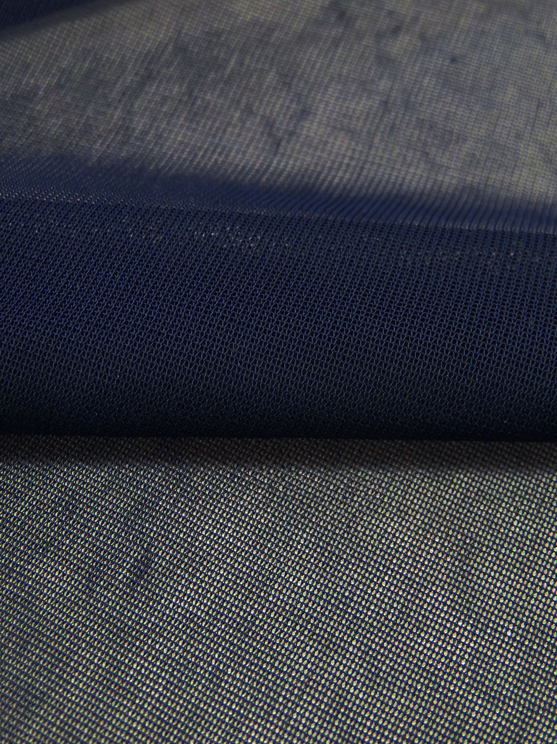 Midnight Navy Nylon/Lycra Sheer Mesh Knit Lining - NY Designer - 60W