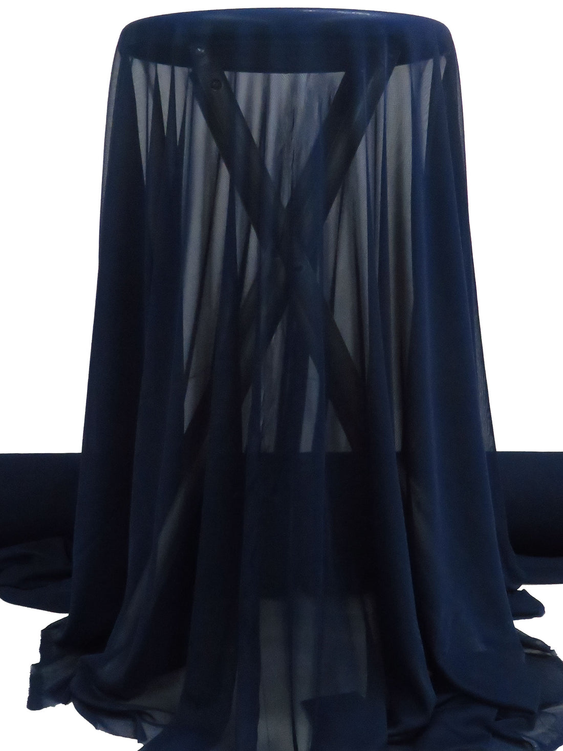Midnight Navy Nylon/Lycra Sheer Mesh Knit Lining - NY Designer - 60W