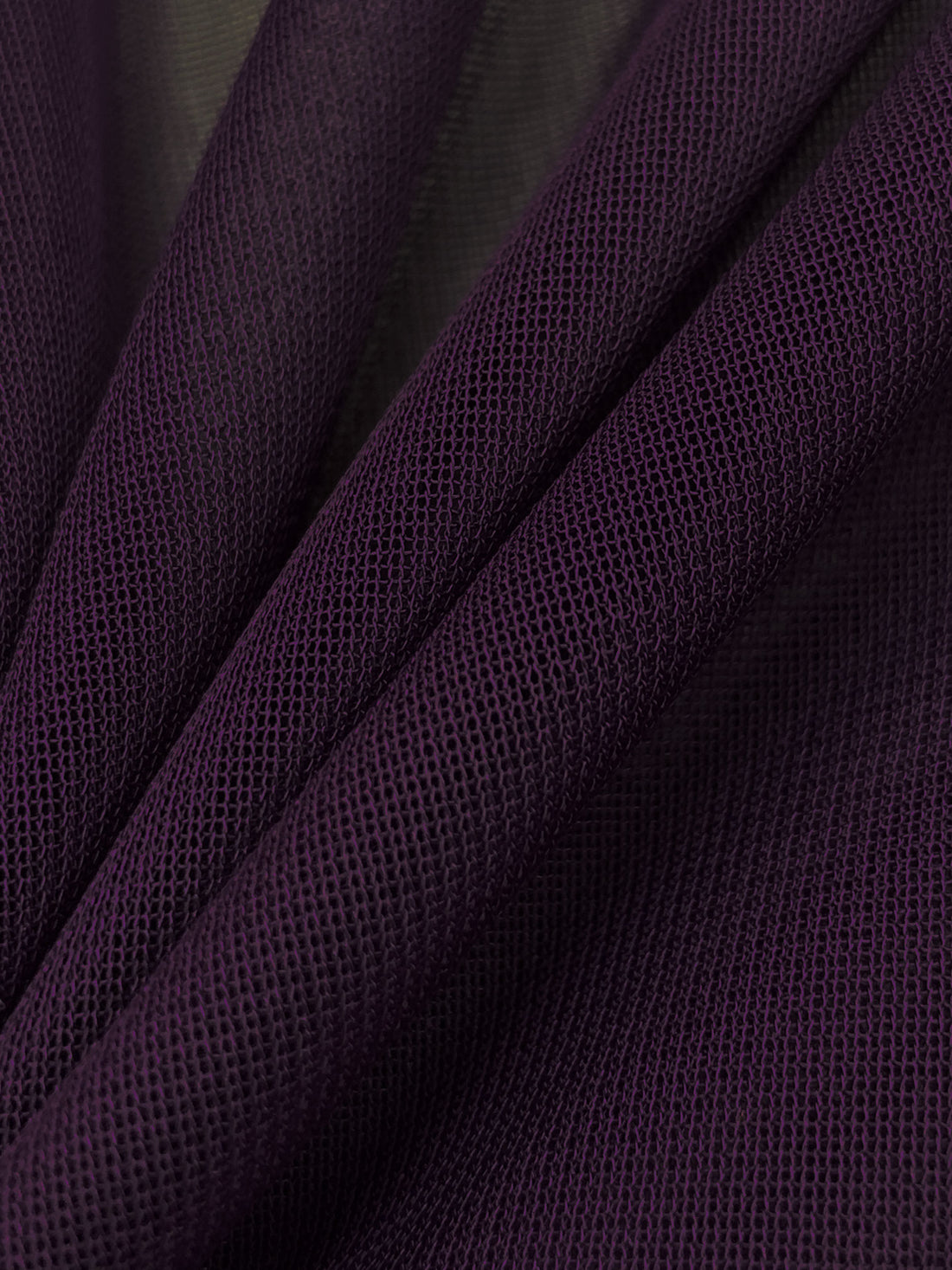 Eggplant Nylon/Lycra Sheer Mesh Knit Lining - NY Designer - 58W